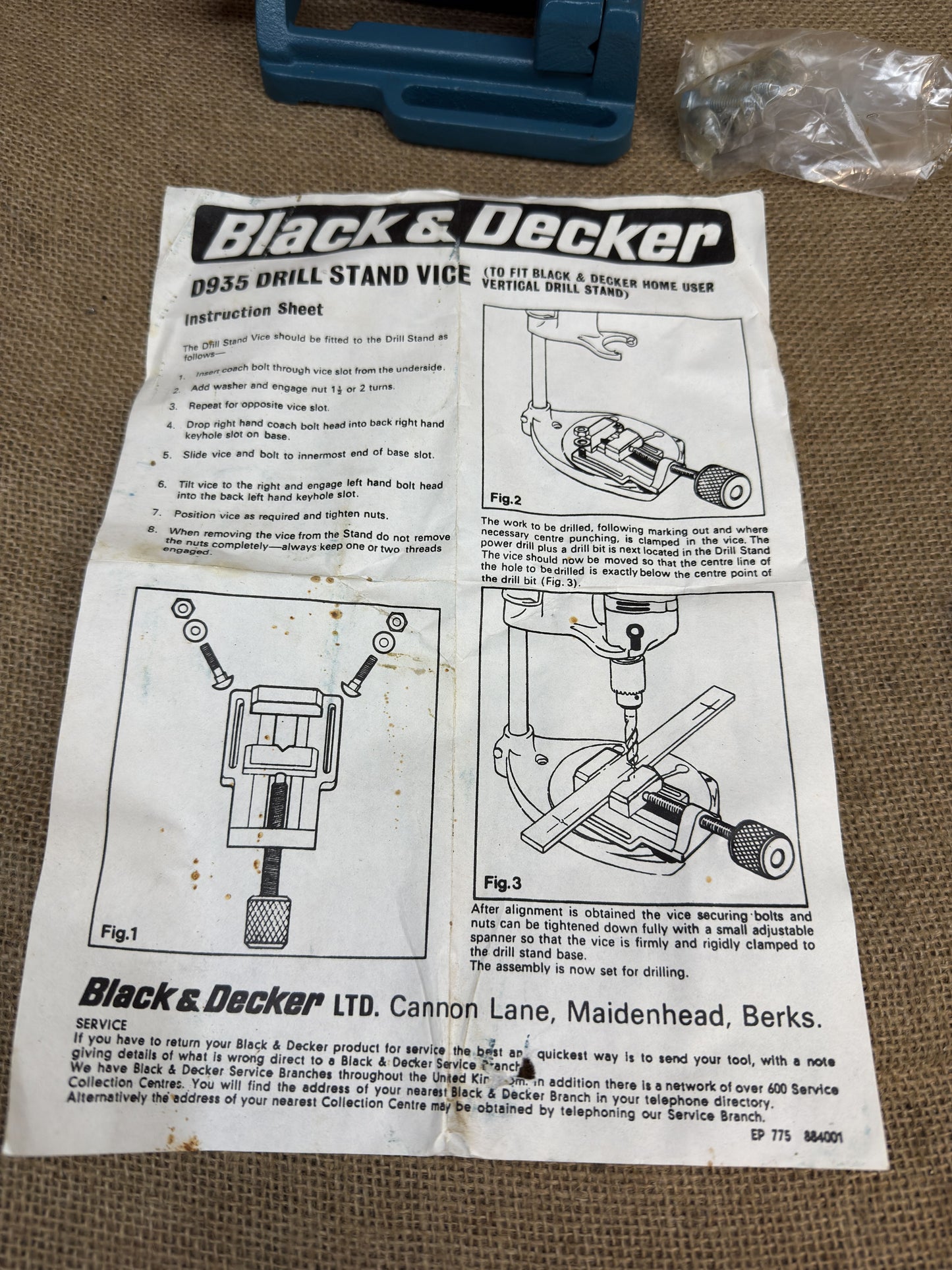 Black & Decker D935 Vertical Drill Stand Vice