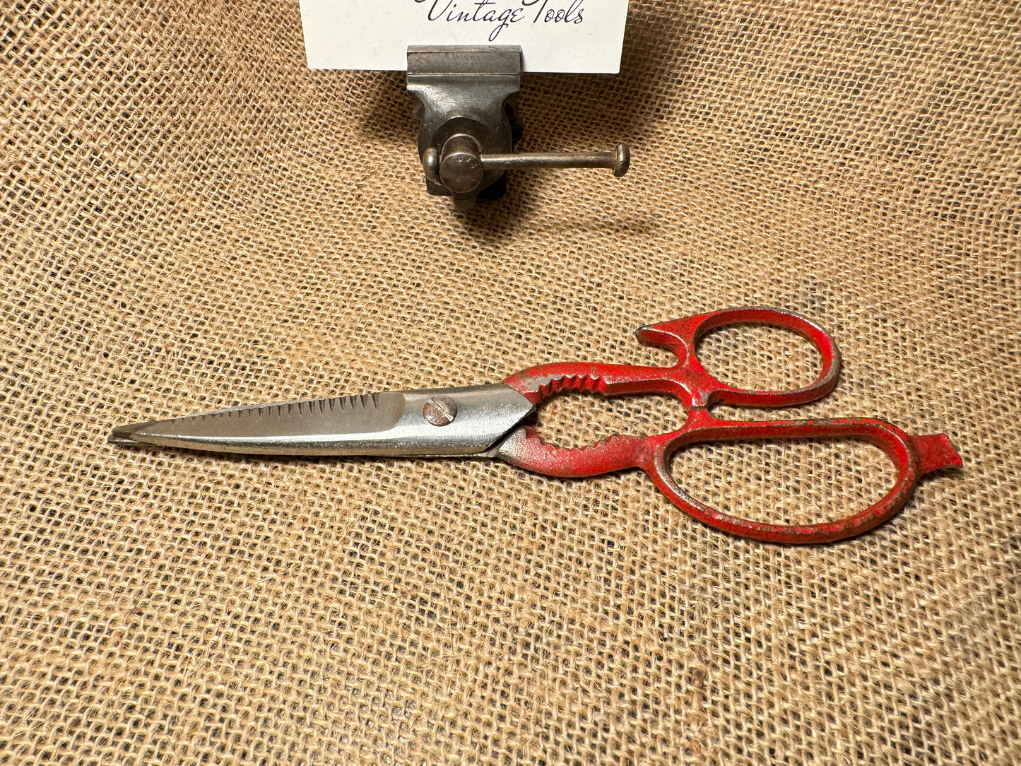 Vintage Red Handled Kitchen Scissors