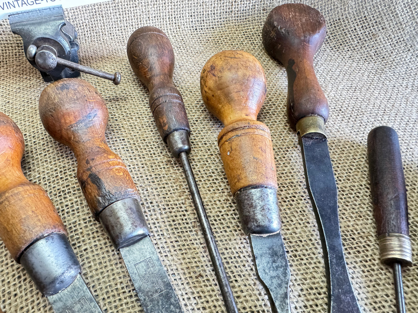 Selection of 10 Vintage Screwdrivers / Turnscrews Marples, Foreign etc