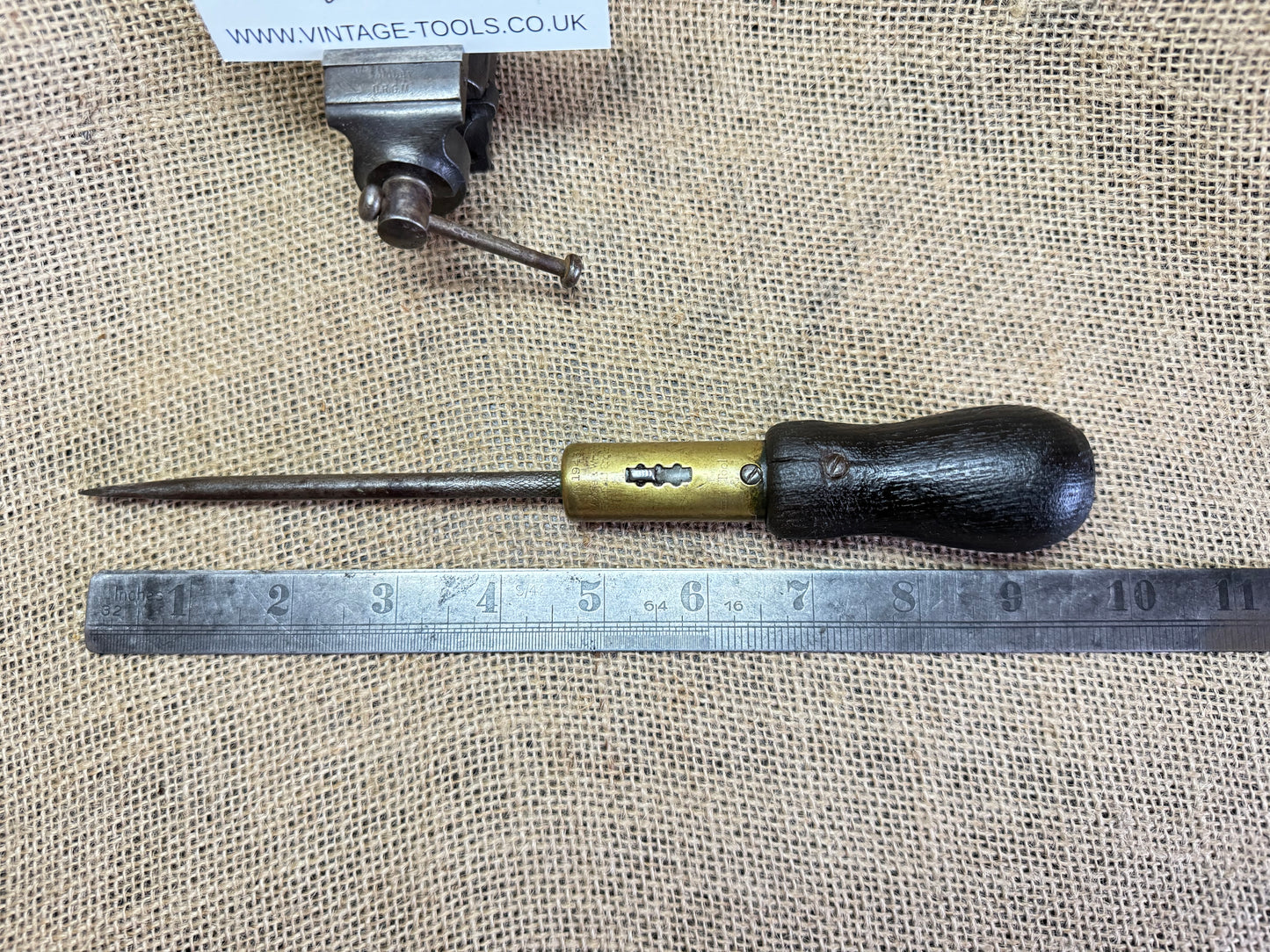 Vintage Moore & Wright Ratcheting Flatblade Screwdriver featuring 1943 British Military Broad Arrow