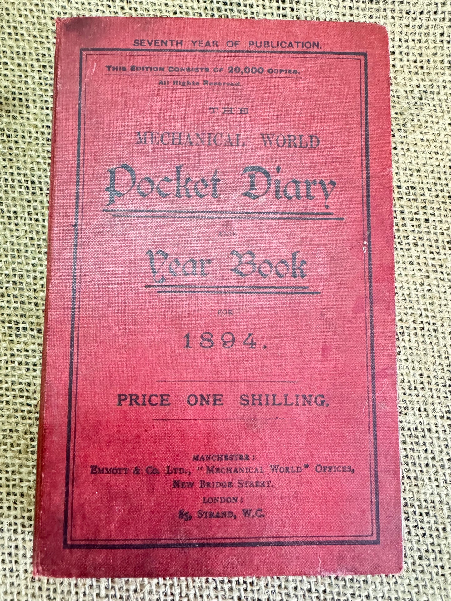 1894 Mechanical World Pocket Diary and Yearbook