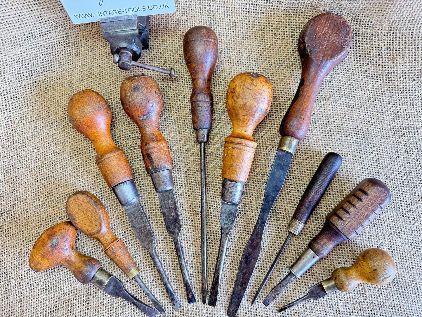 Selection of 10 Vintage Screwdrivers / Turnscrews Marples, Foreign etc