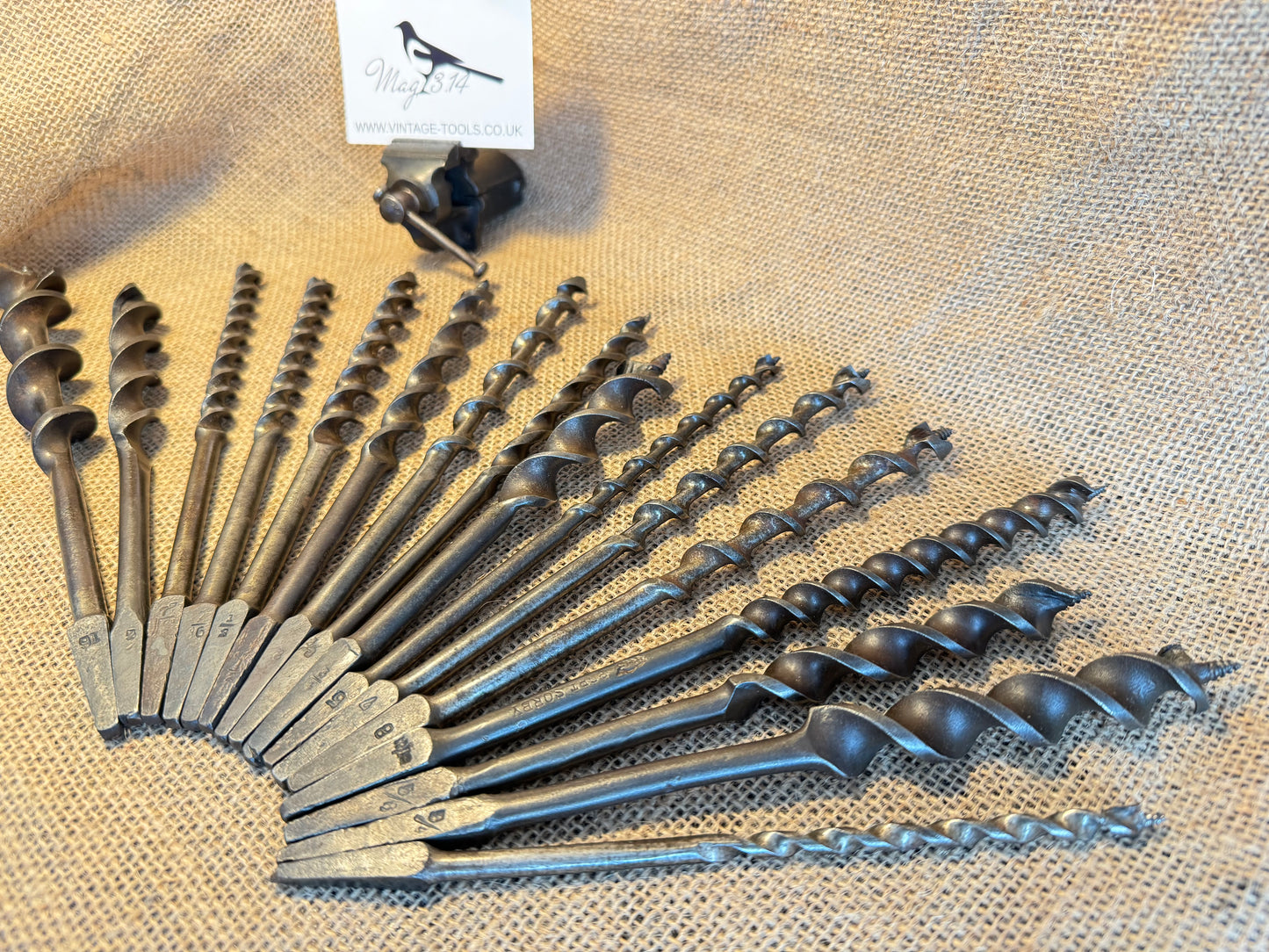 Selection of Drill Brace Auger Bits - 16 in total