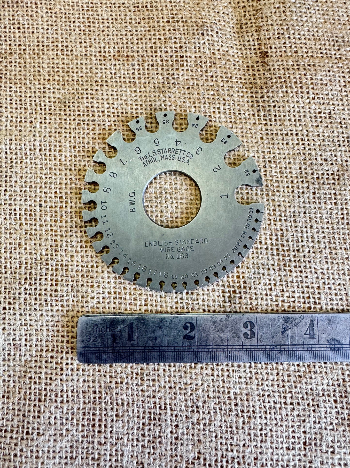 L.S Starrett Co. No 188 English Standard Wire Gauge