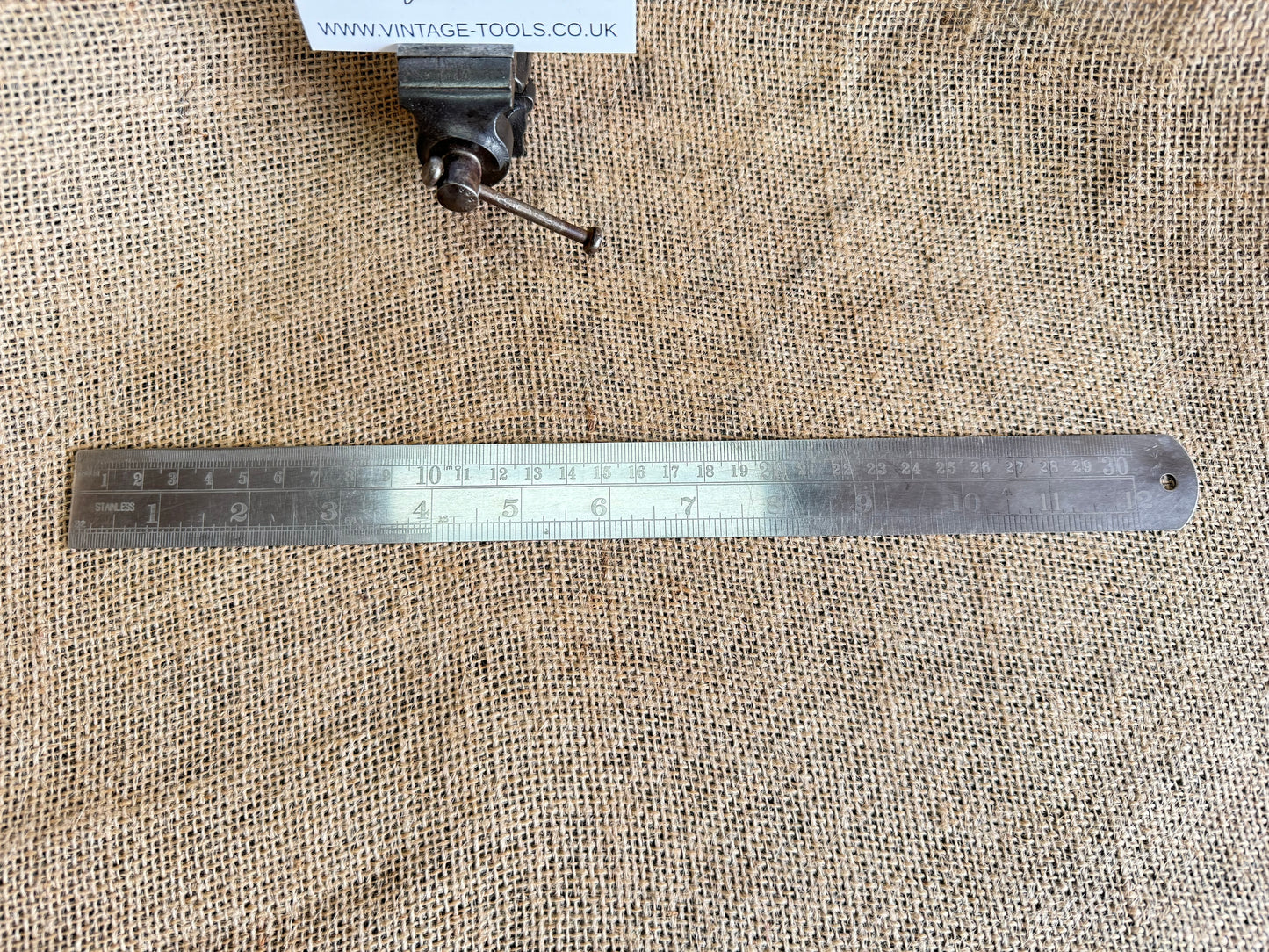 1945 ABC Rules & Measures 12” Stainless Steel Rule with Military Broadarrow Markings