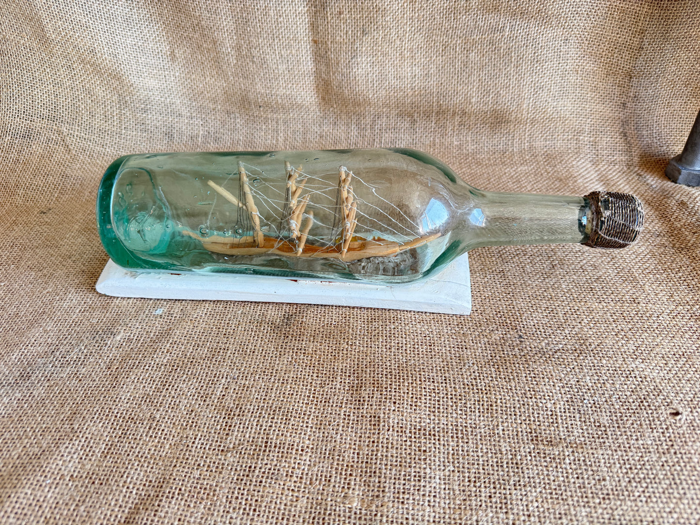 Antique 3 Mast Sailing Ship In A Bottle