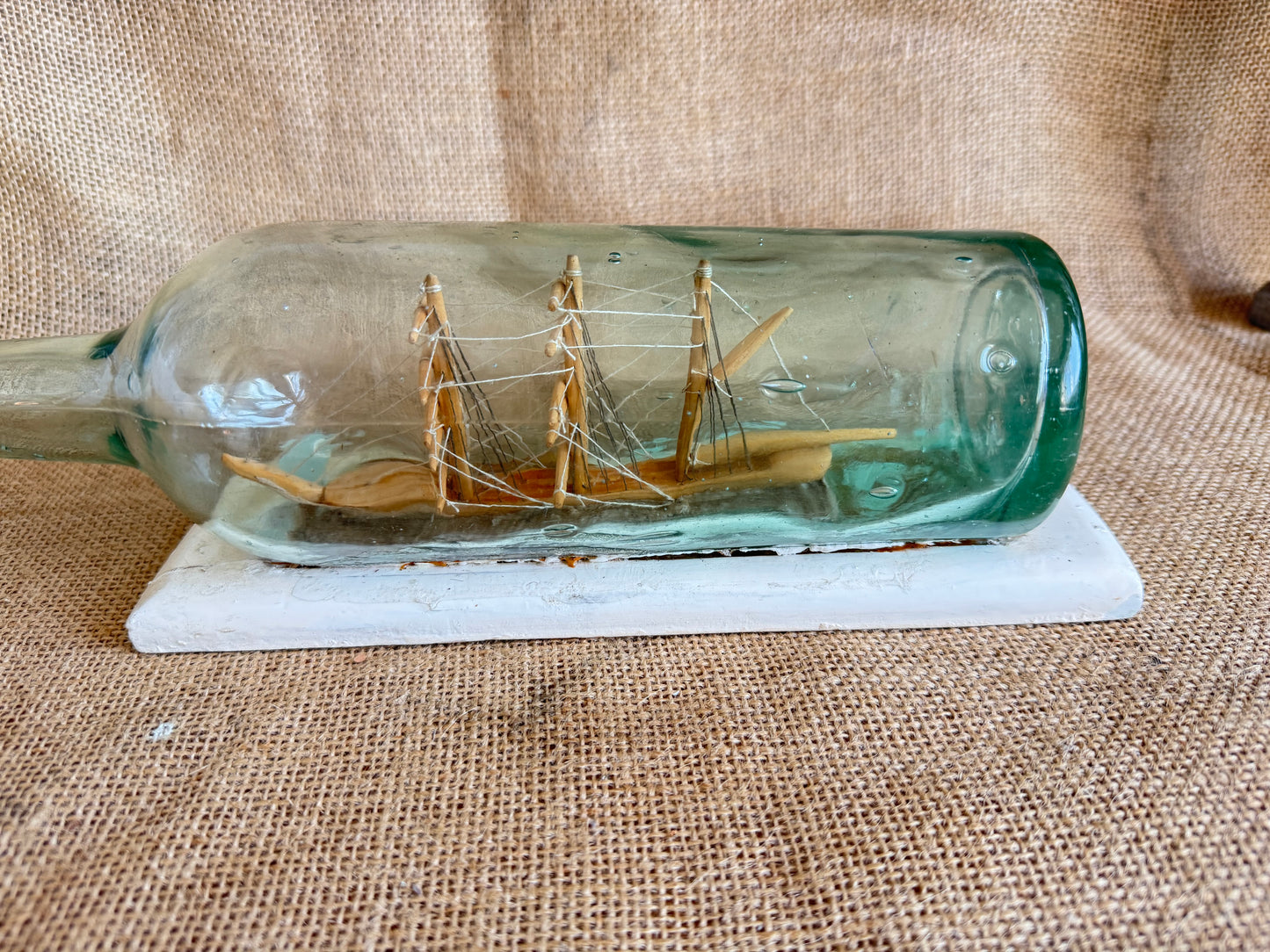 Antique 3 Mast Sailing Ship In A Bottle