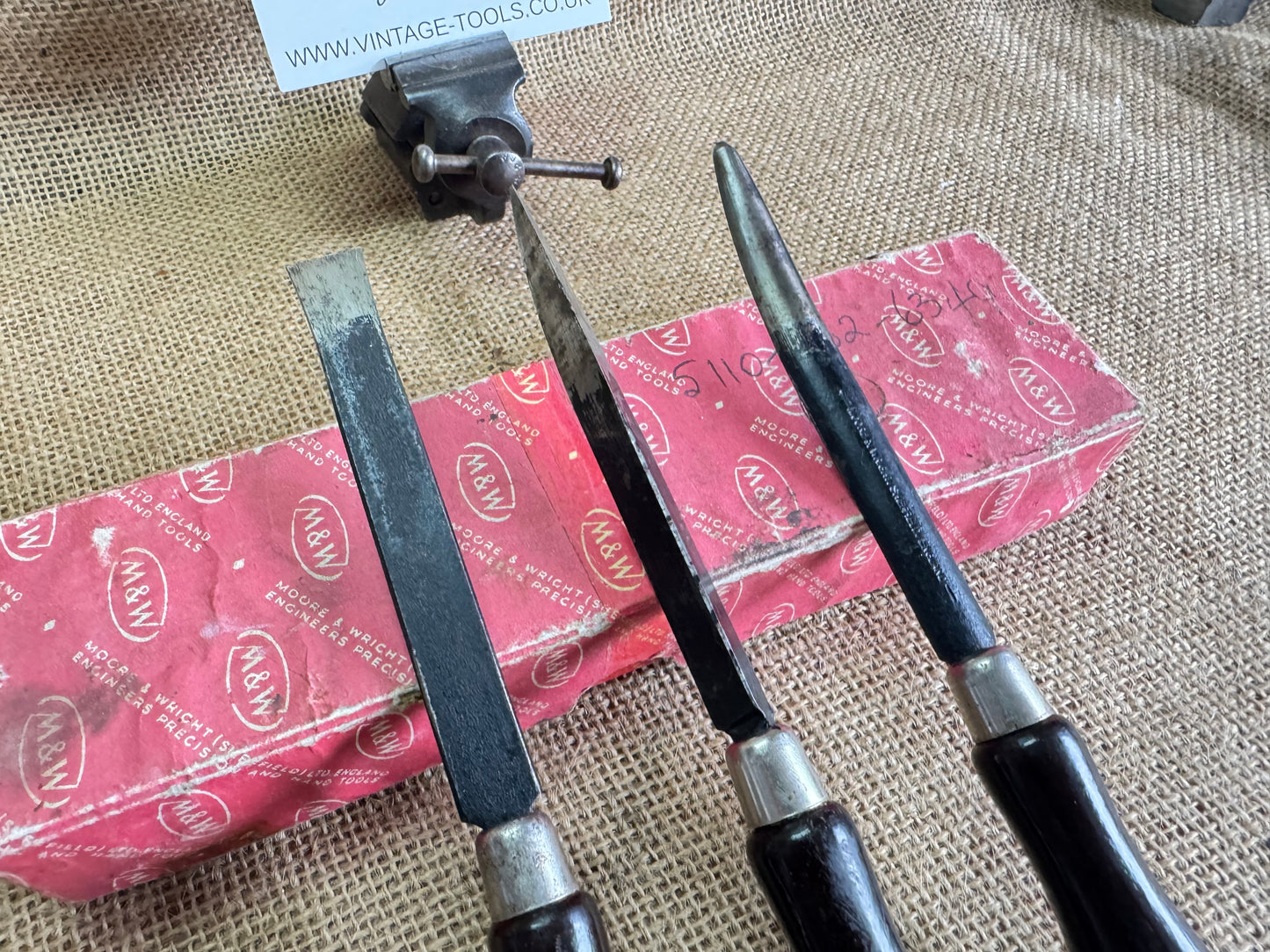 Moore & Wright No 96 Set of 3 Wooden Handle Bearing Scrapers