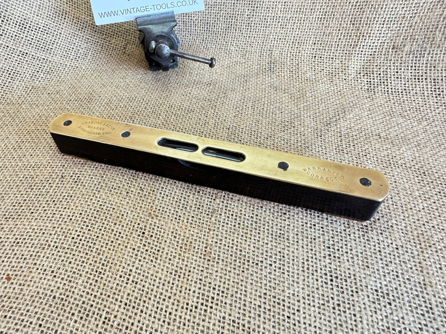 J Rabone & Sons Brass and Hardwood 8” Level