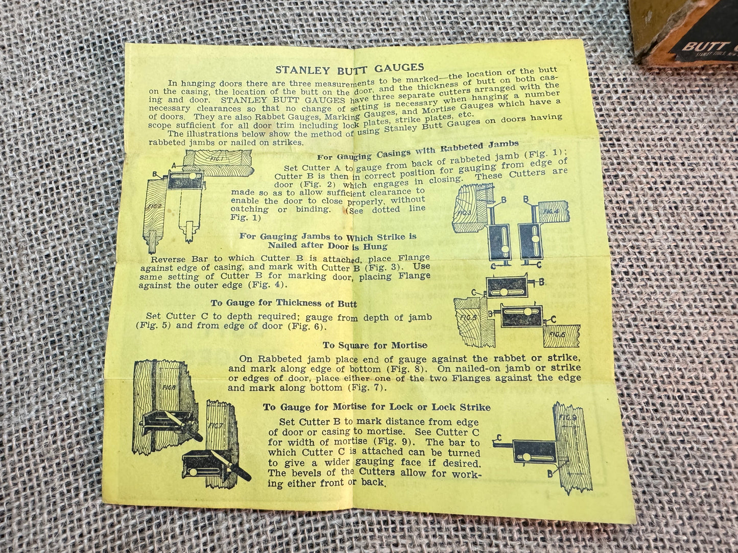 Stanley No 95 Butt Gauge with Original Box & Instructions