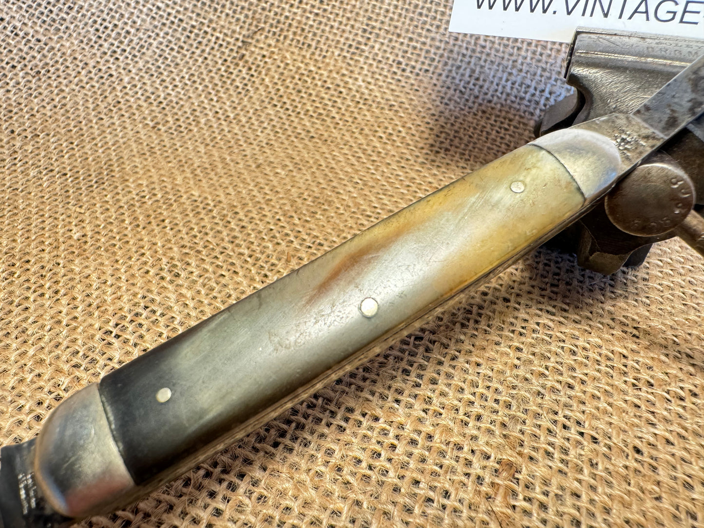 Taylors Eye Witness Vintage Twin Blade Pocket Knife with Rams Horn Handle