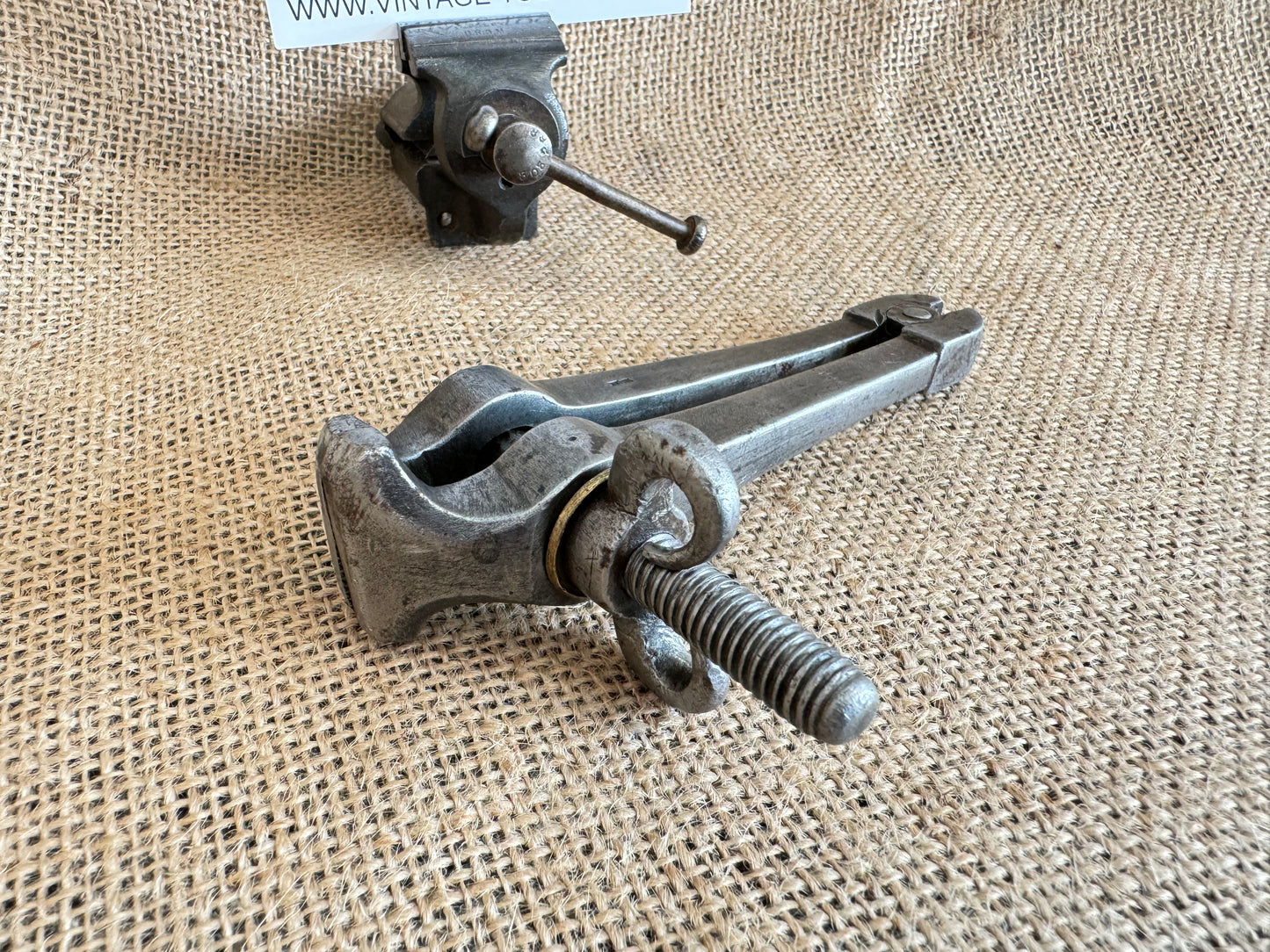 Antique Jewellers Hand Vice with Unusual Thumbscrew