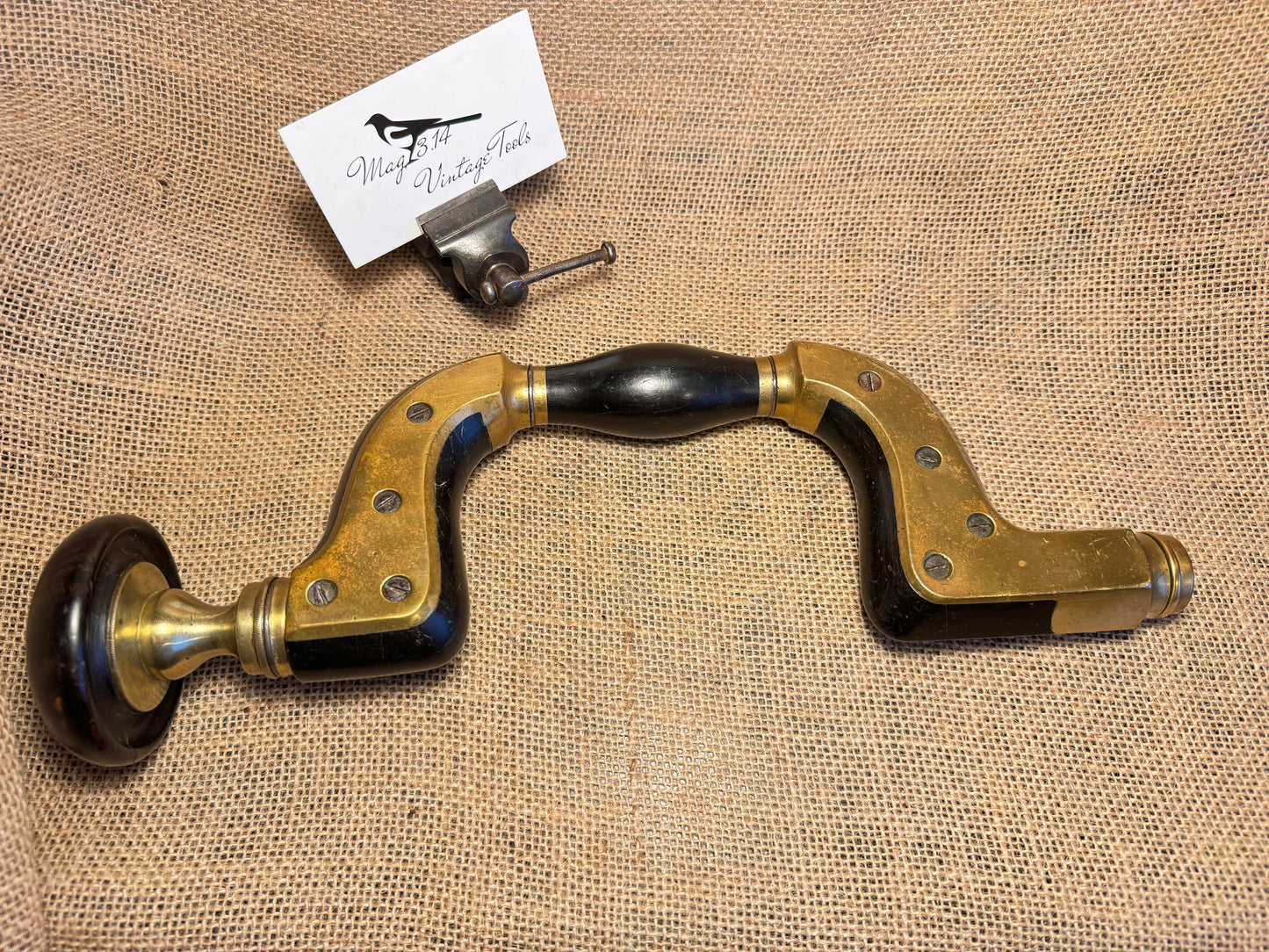 Antique Marples Ultimatum Ebony & Brass Framed Drill Brace