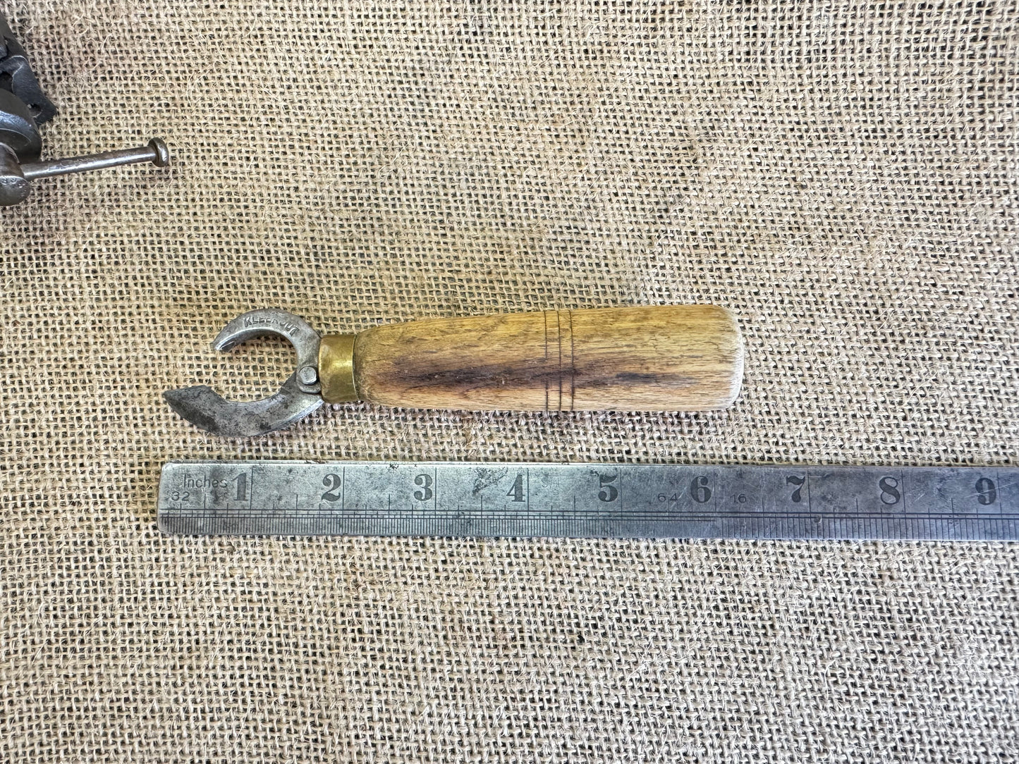 Vintage Kleerout Wooden Handle Tin Opener - Kitchenalia