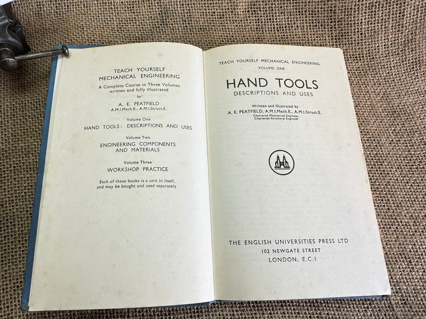 1958 Teach Yourself Mechanical Engineering Volume 1 Hand Tools