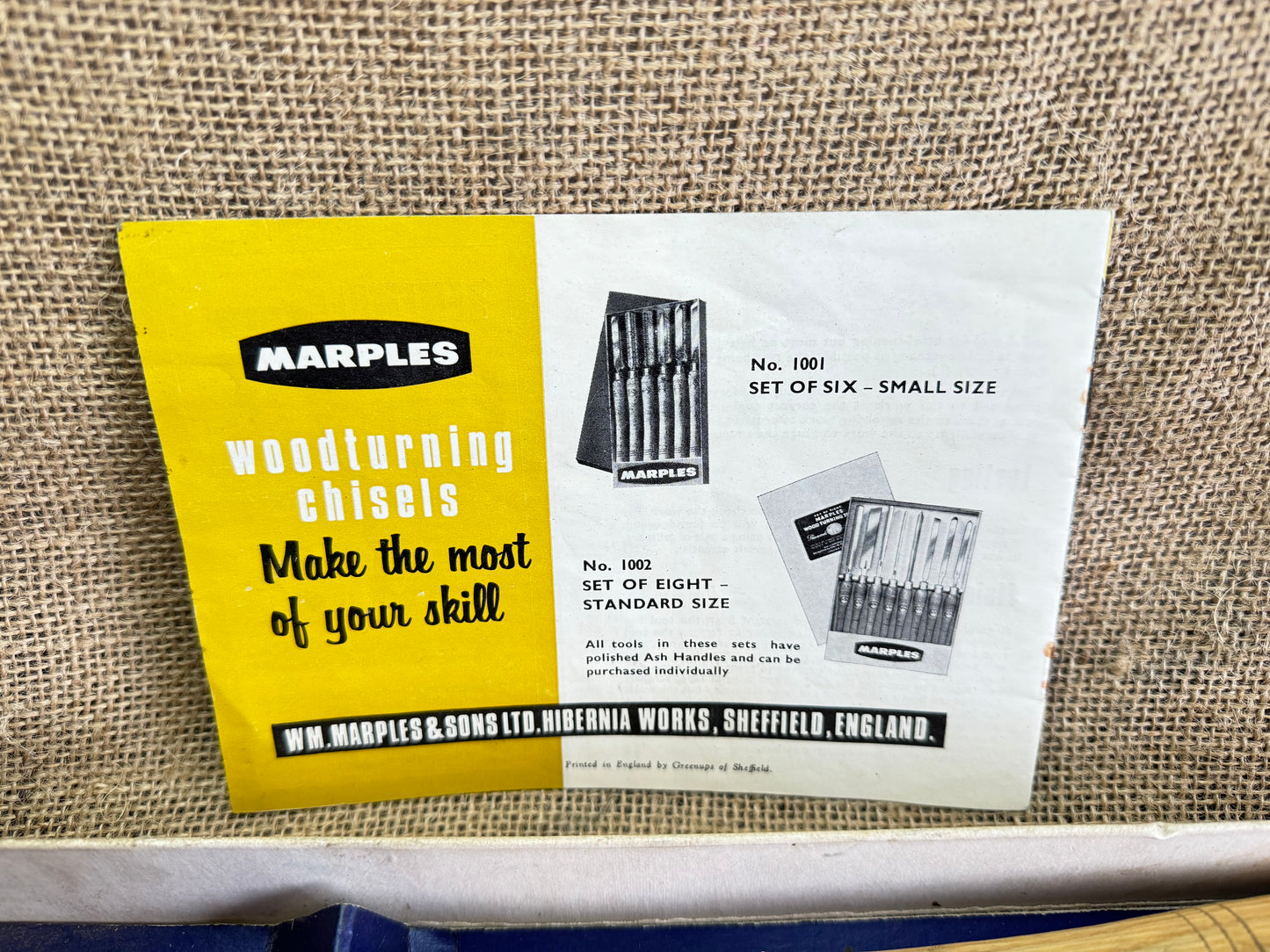 Marples 1001 Set of 6 Wood Turning Chisels