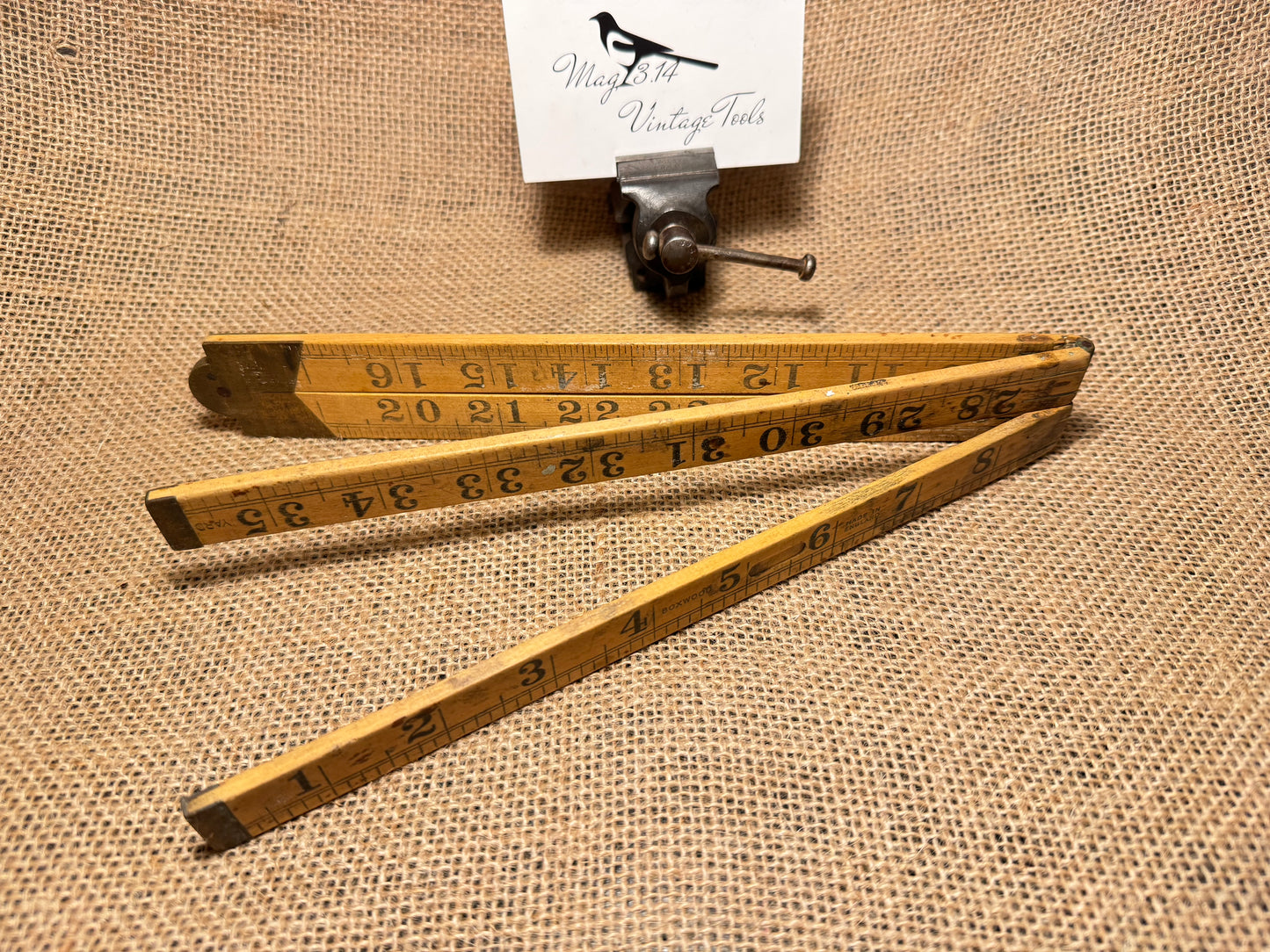 36” Boxwood Folding Rule - Carpentry / Upholstery / Vintage Tools