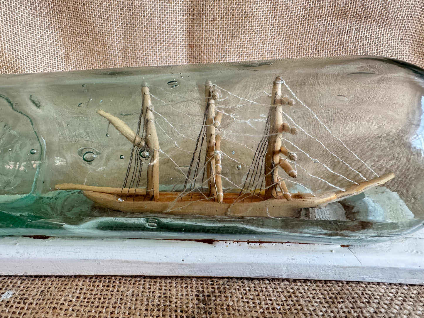 Antique 3 Mast Sailing Ship In A Bottle