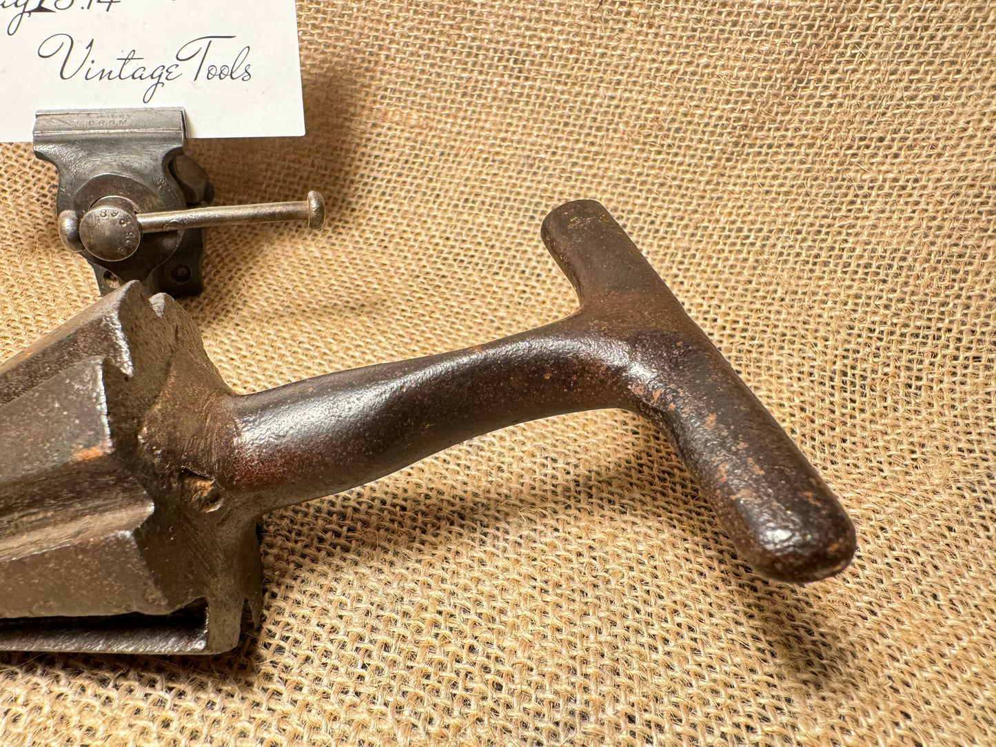 Vintage Cast Iron T-Handle Pipe Ream De-Burring Tool