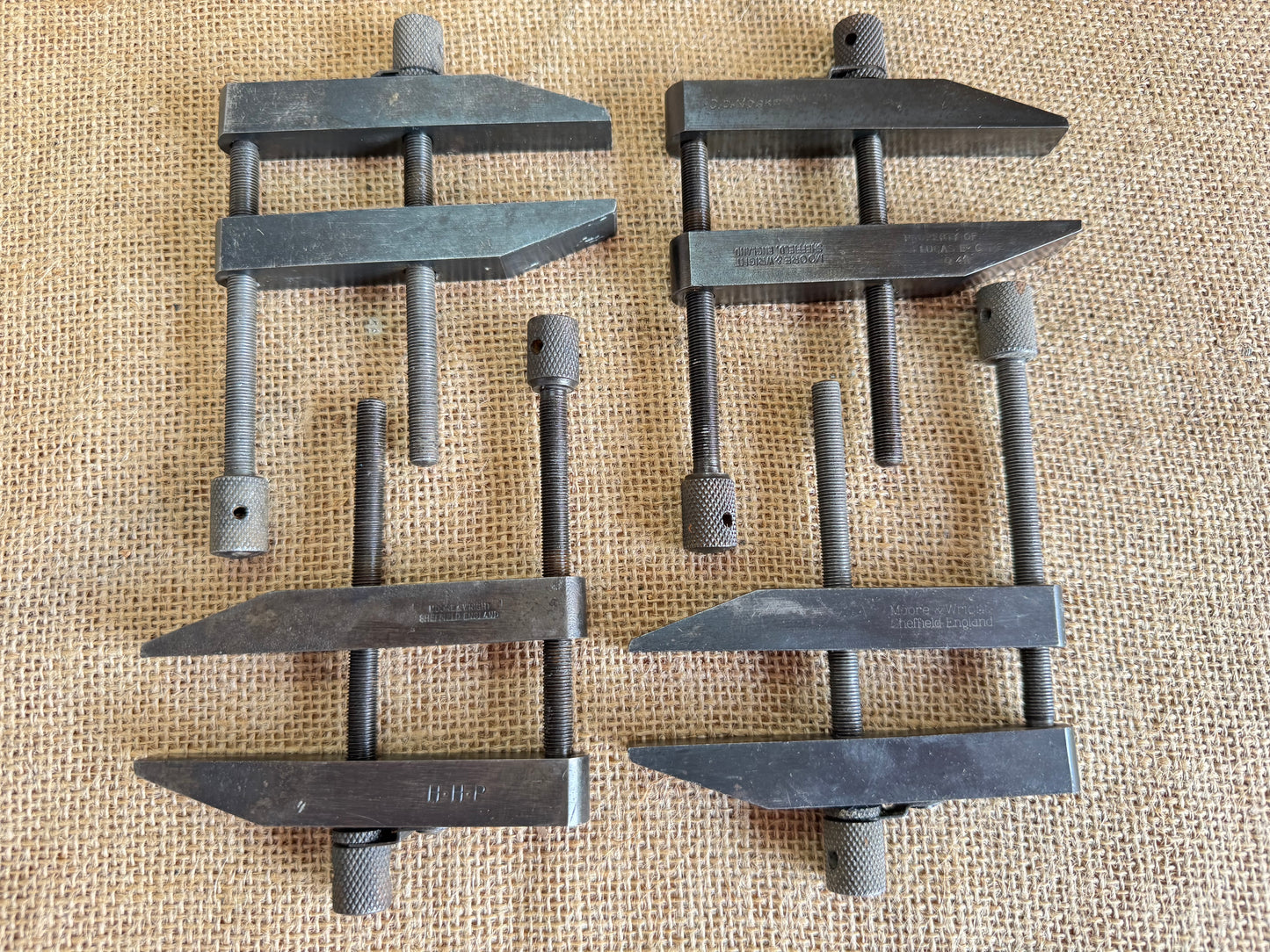 Set of 4 Moore & Wright 4” Engineers Parallel Clamps