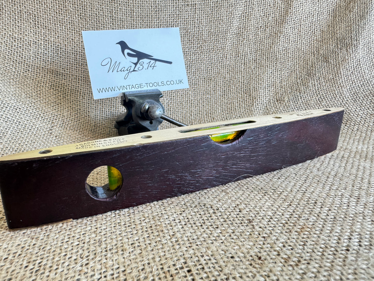 J Rabone & Sons No 1625 9” Spirit Level Rosewood and Brass