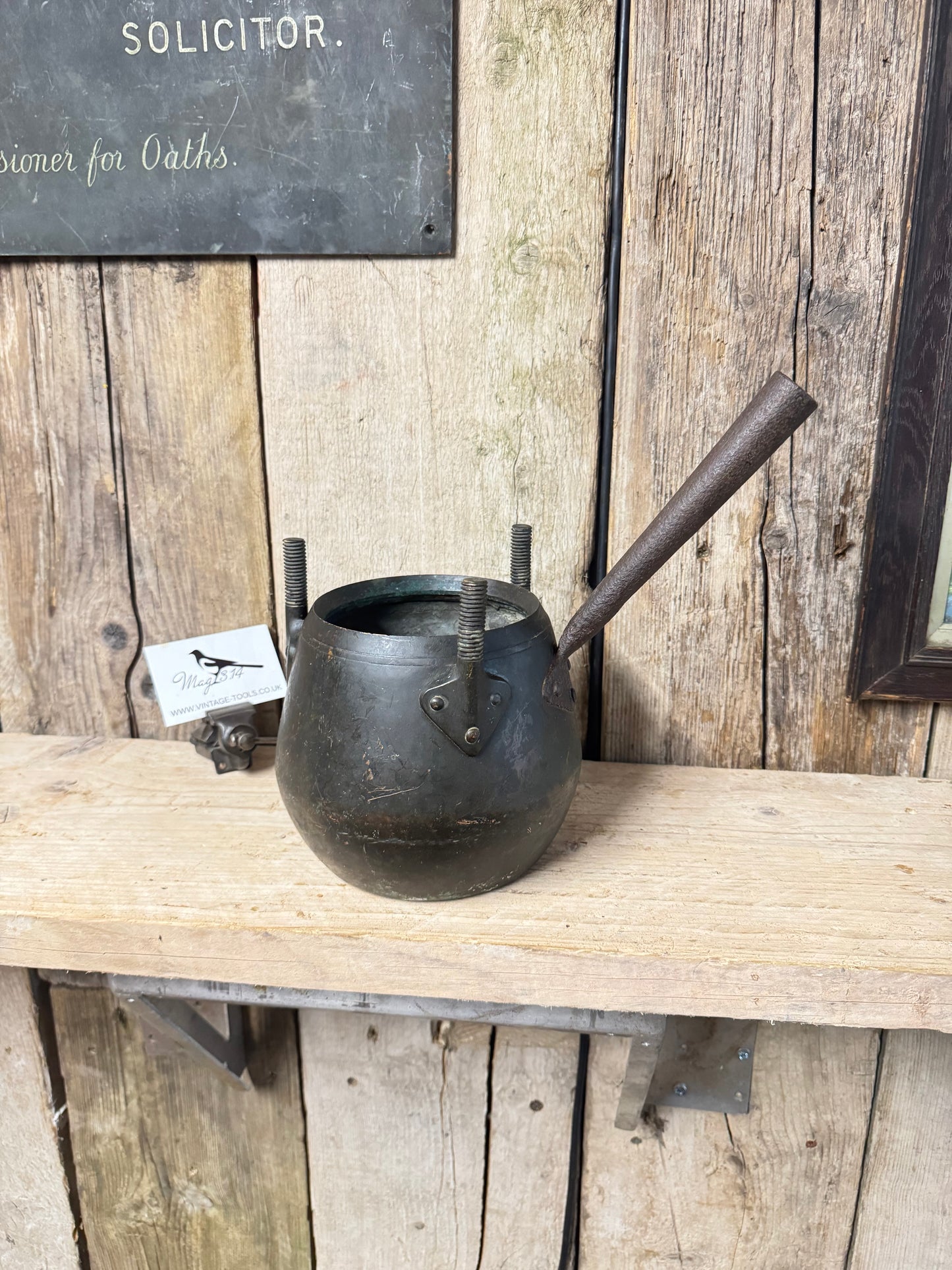Antique Copper Glue Pot