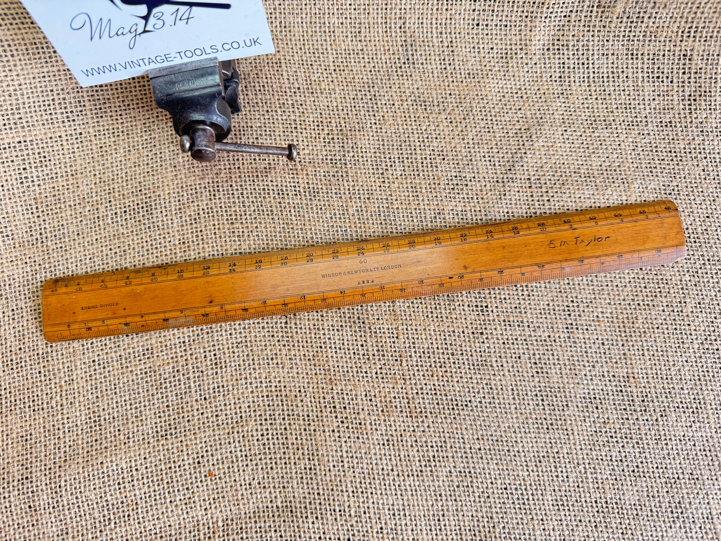 Windsor and Newton Ltd London Engine Divided Wooden Rule