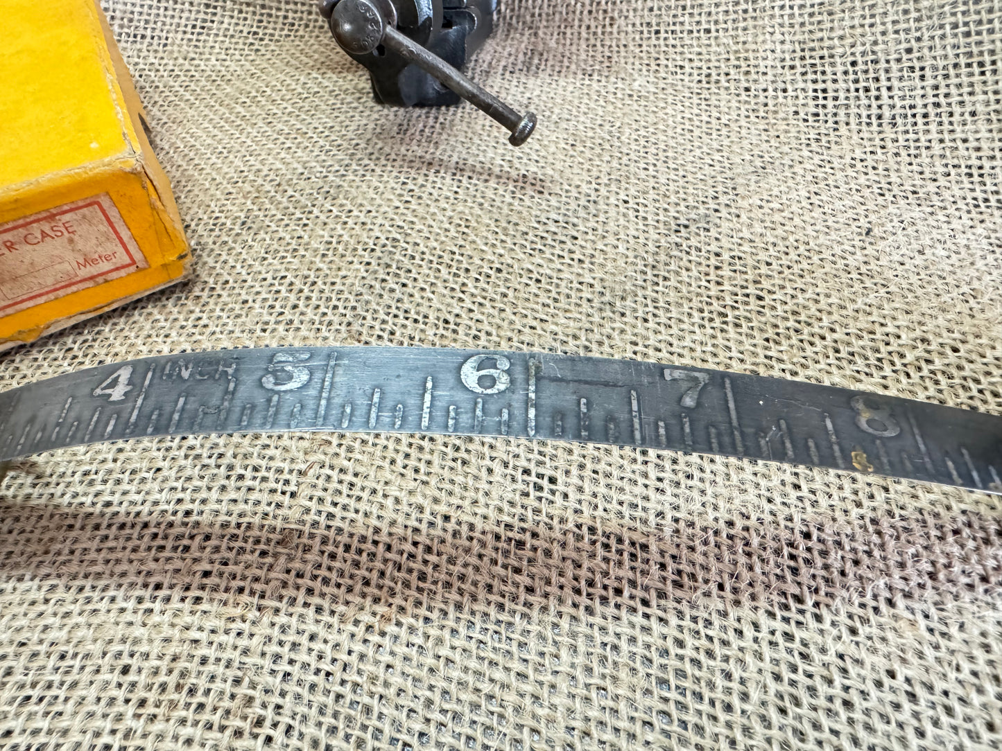 Vintage Foreign Tools No 209 25ft Steel Tape Measure with original box.