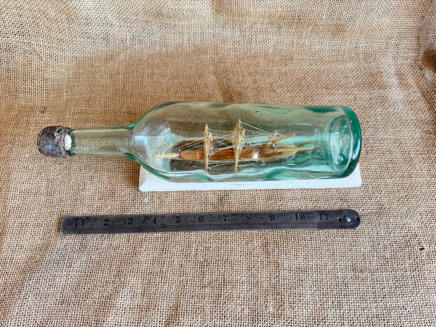 Antique 3 Mast Sailing Ship In A Bottle