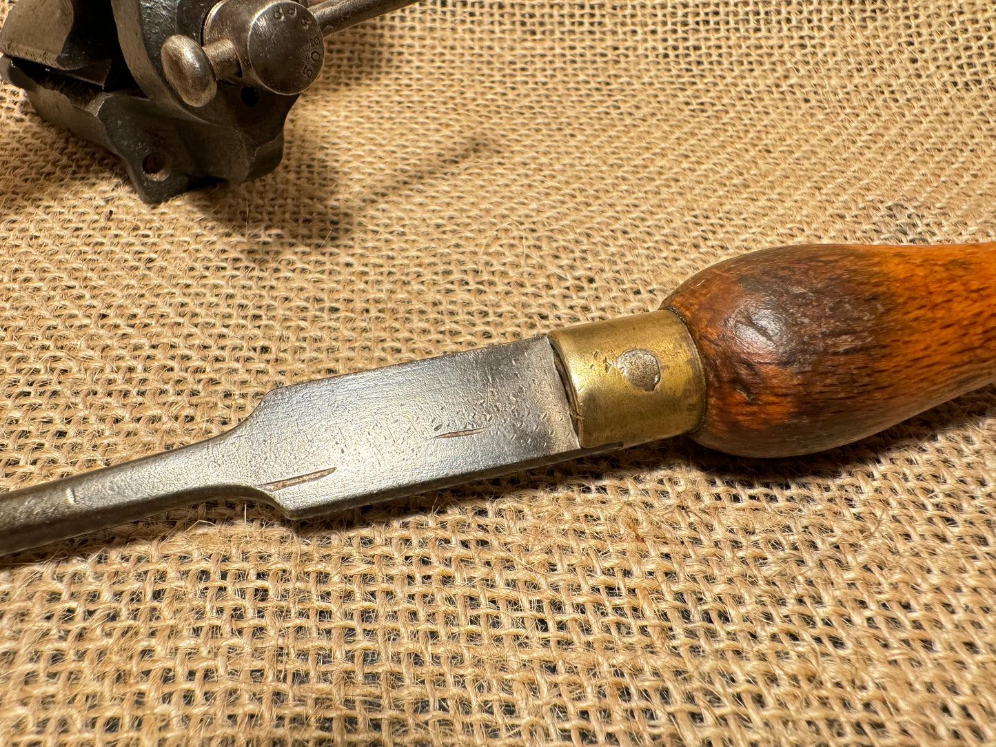 9” Vintage Wooden Handle Flat Blade Screwdriver