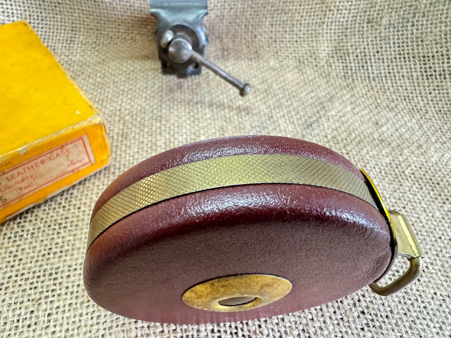 Vintage Foreign Tools No 209 25ft Steel Tape Measure with original box.