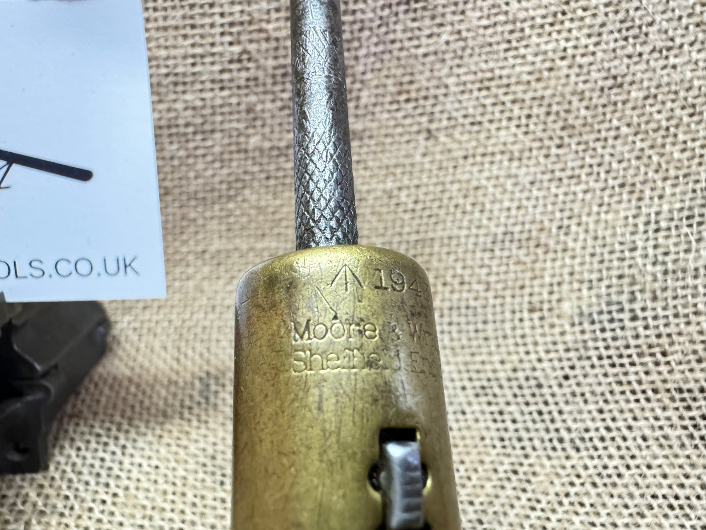 Vintage Moore & Wright Ratcheting Flatblade Screwdriver featuring 1943 British Military Broad Arrow