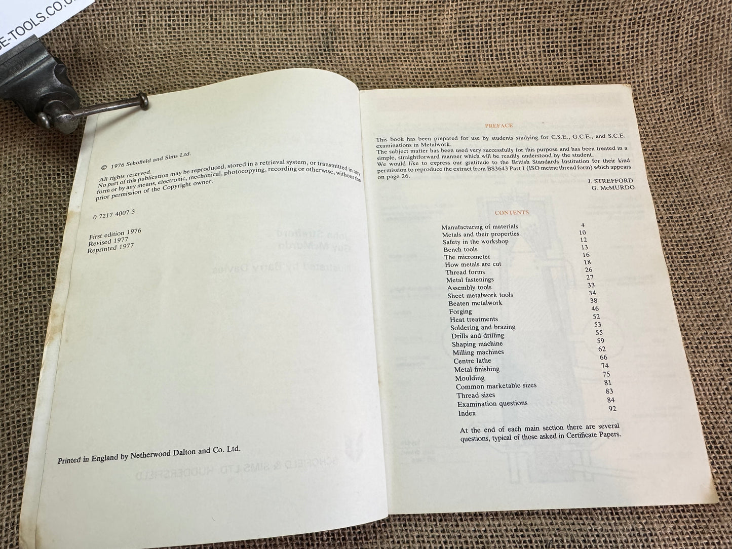 1977 Metalwork Technology School Book