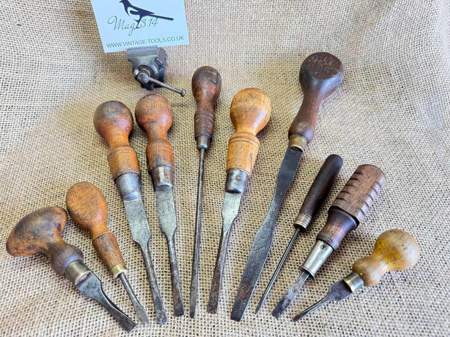 Selection of 10 Vintage Screwdrivers / Turnscrews Marples, Foreign etc