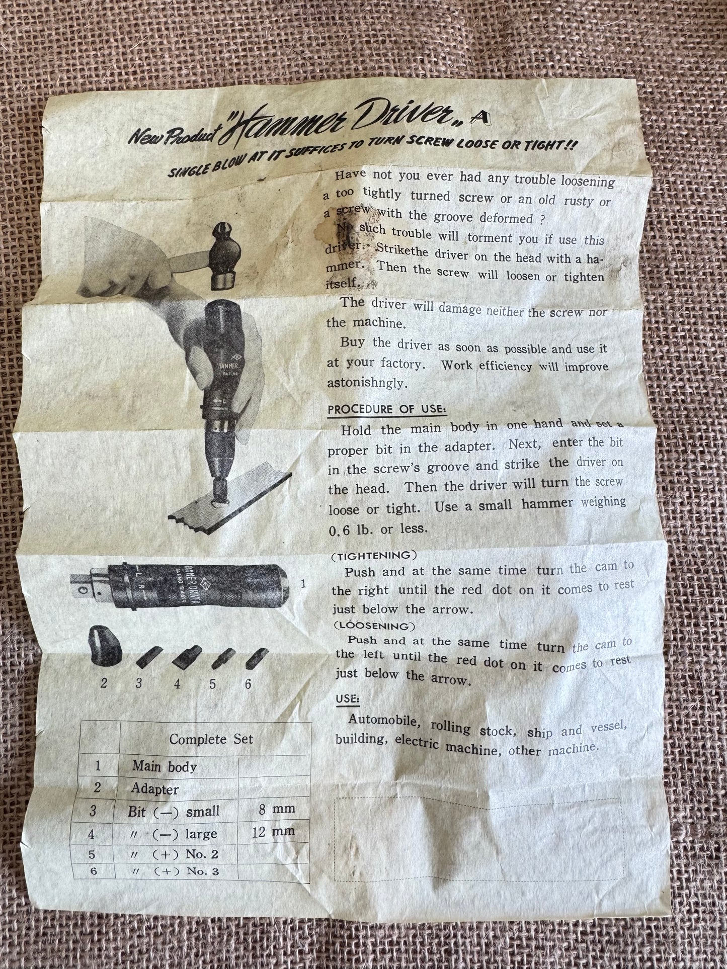Hammer Driver Set