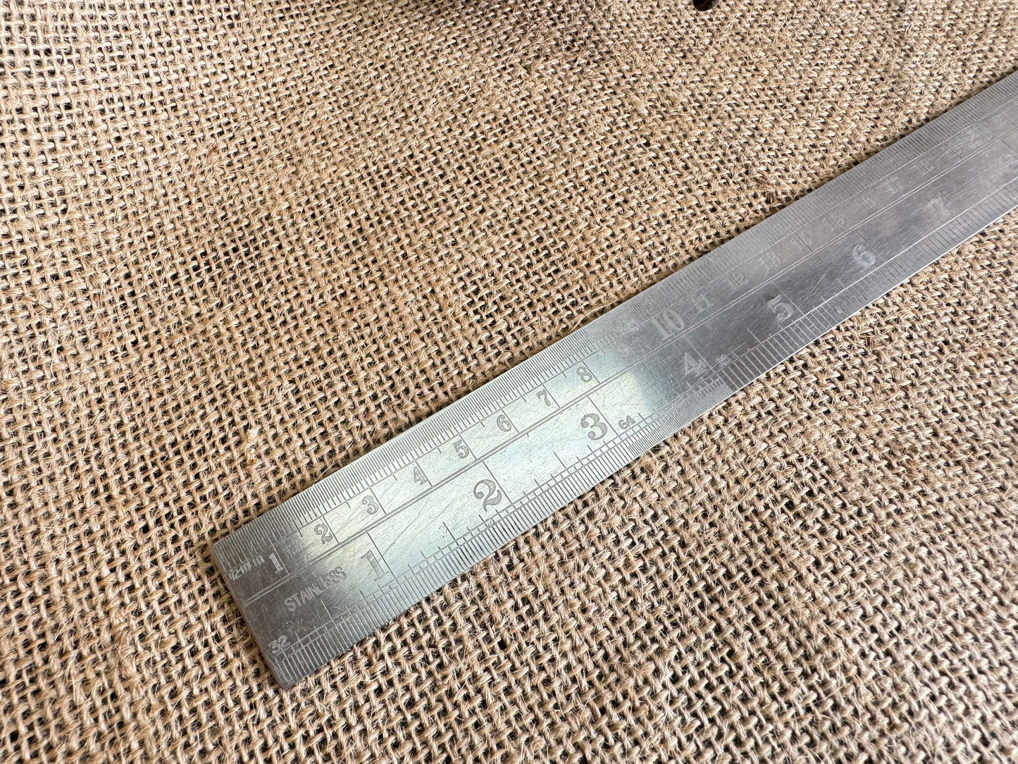 1945 ABC Rules & Measures 12” Stainless Steel Rule with Military Broadarrow Markings