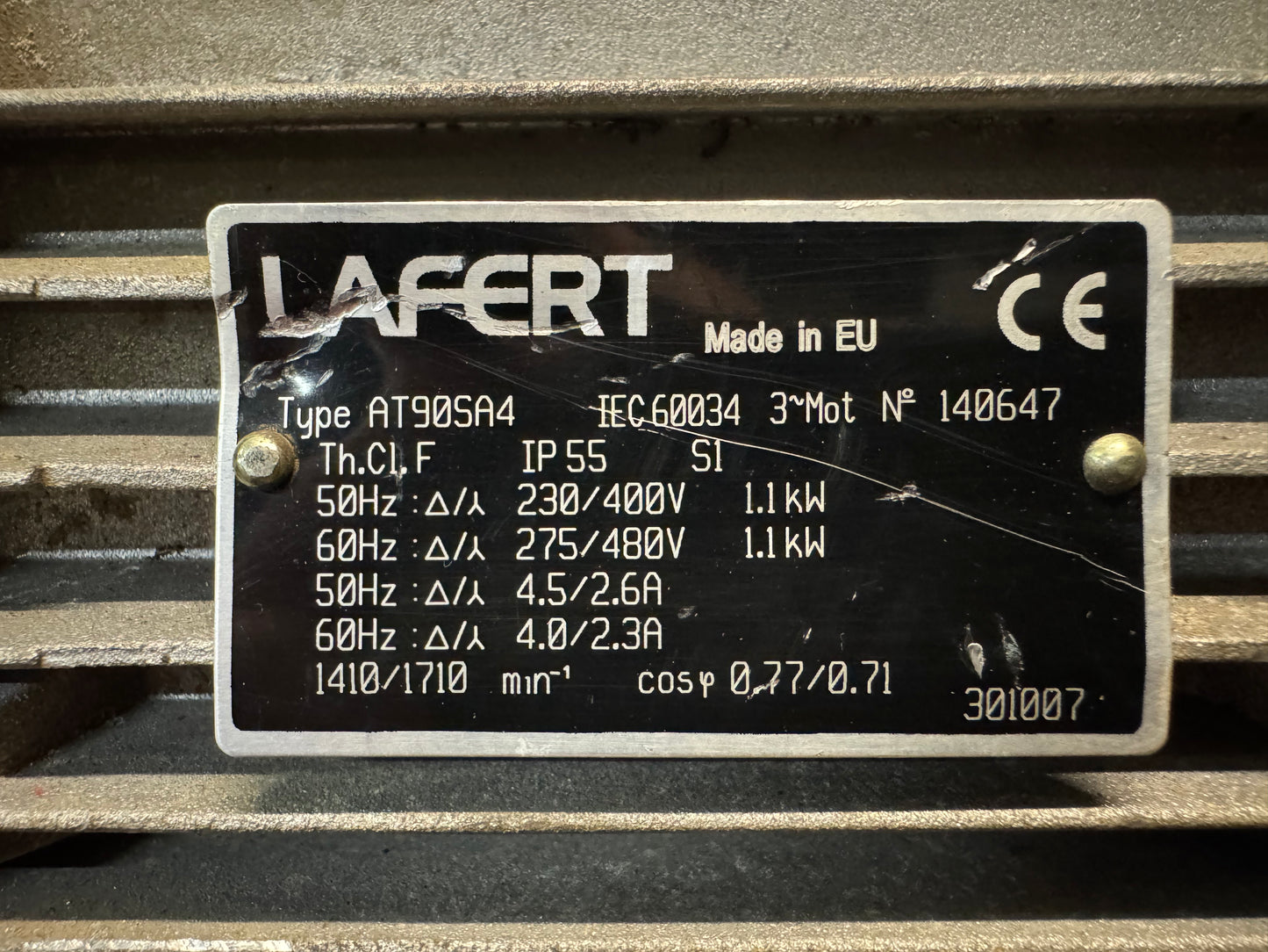 LAFERT AT90SA4 1.1kw 3 Phase Machine Motor