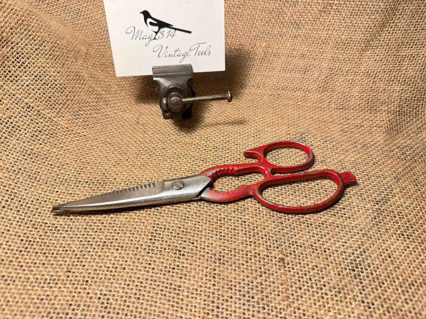 Vintage Red Handled Kitchen Scissors