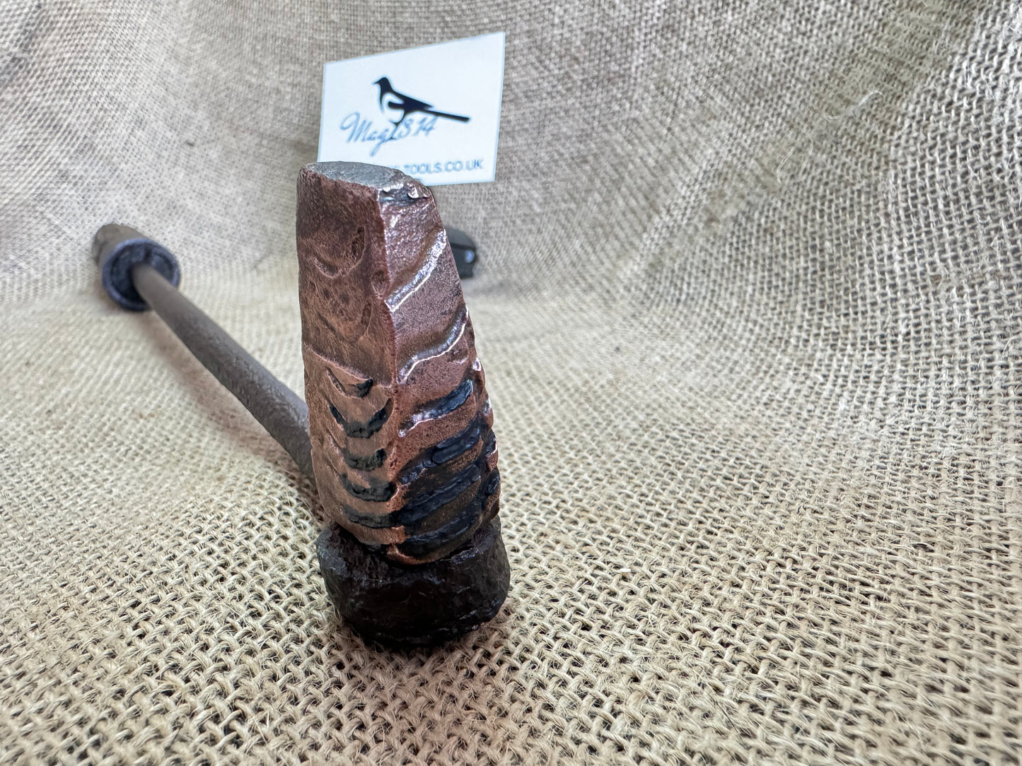Antique Interesting Primitive Copper Head Hammer or Iron