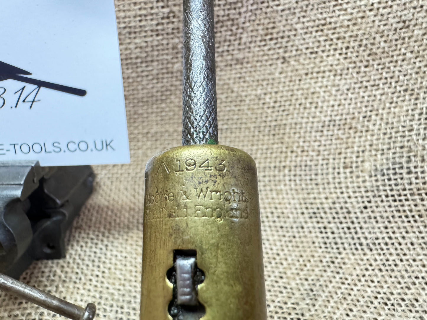 Vintage Moore & Wright Ratcheting Flatblade Screwdriver featuring 1943 British Military Broad Arrow
