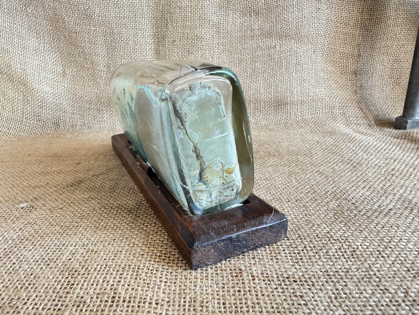 Vintage Ship In A Bottle with Village Diorama