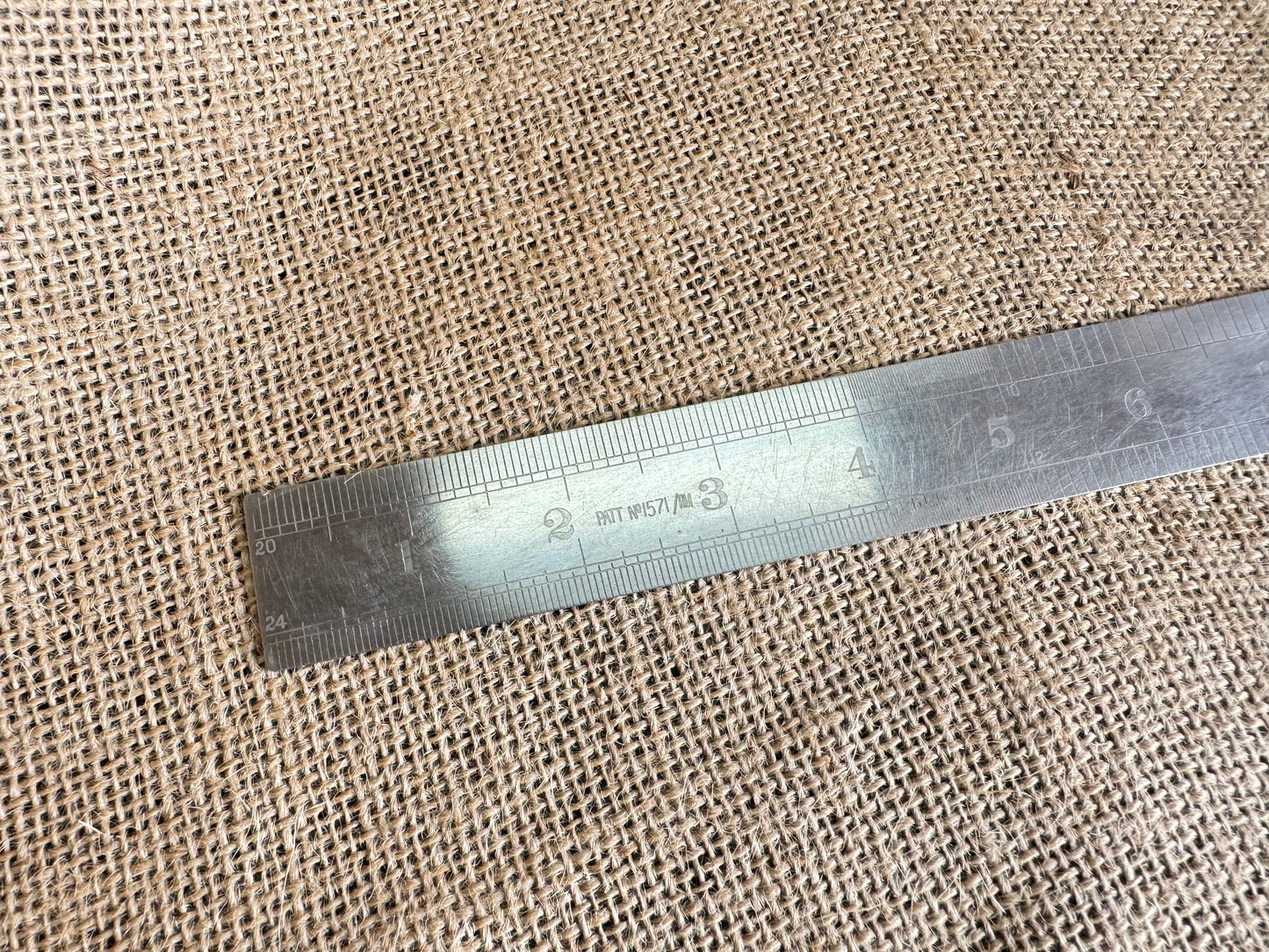 1945 ABC Rules & Measures 12” Stainless Steel Rule with Military Broadarrow Markings