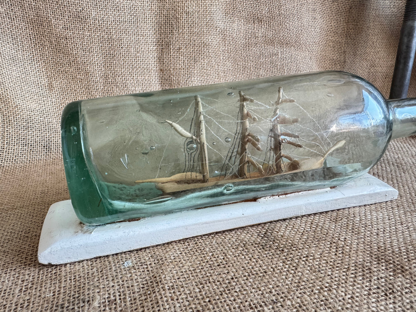 Antique 3 Mast Sailing Ship In A Bottle
