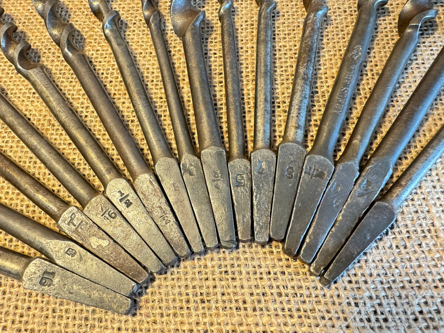 Selection of Drill Brace Auger Bits - 16 in total