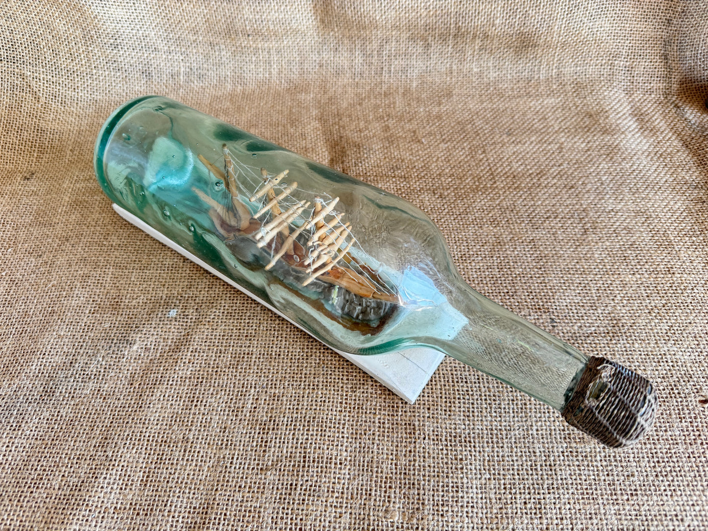 Antique 3 Mast Sailing Ship In A Bottle