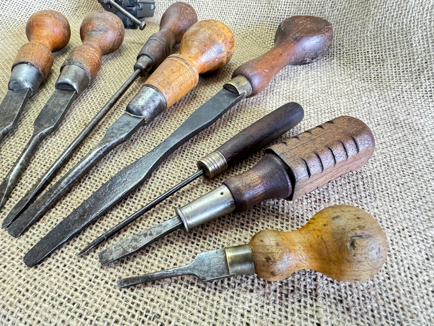 Selection of 10 Vintage Screwdrivers / Turnscrews Marples, Foreign etc