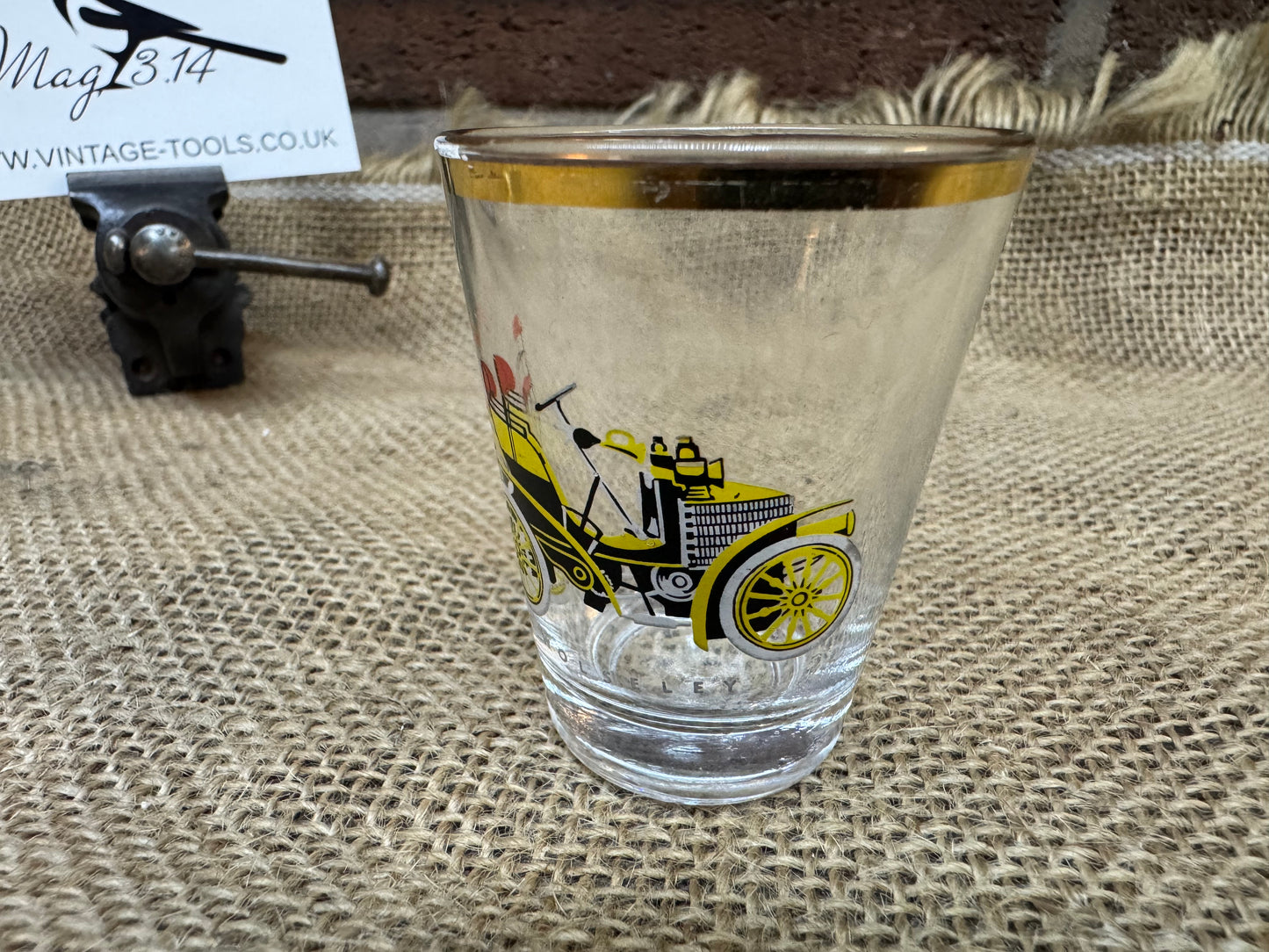 Set of 4 Vintage Car Themed Shot Glasses