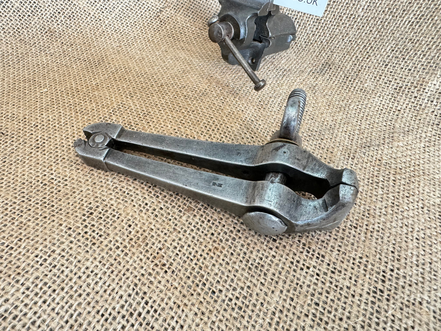 Antique Jewellers Hand Vice with Unusual Thumbscrew