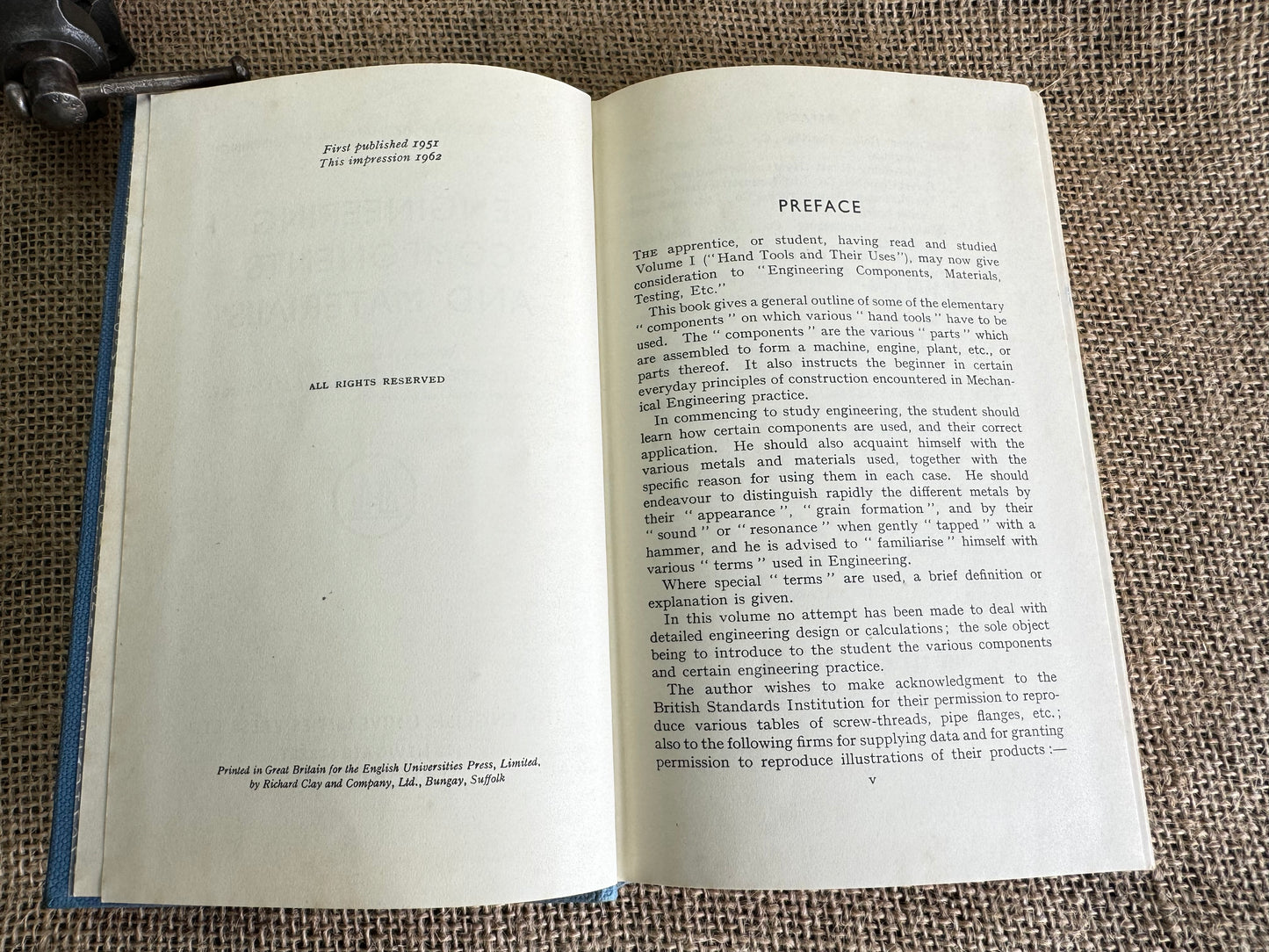 1962 Teach Yourself Engineering Components and Materials Book