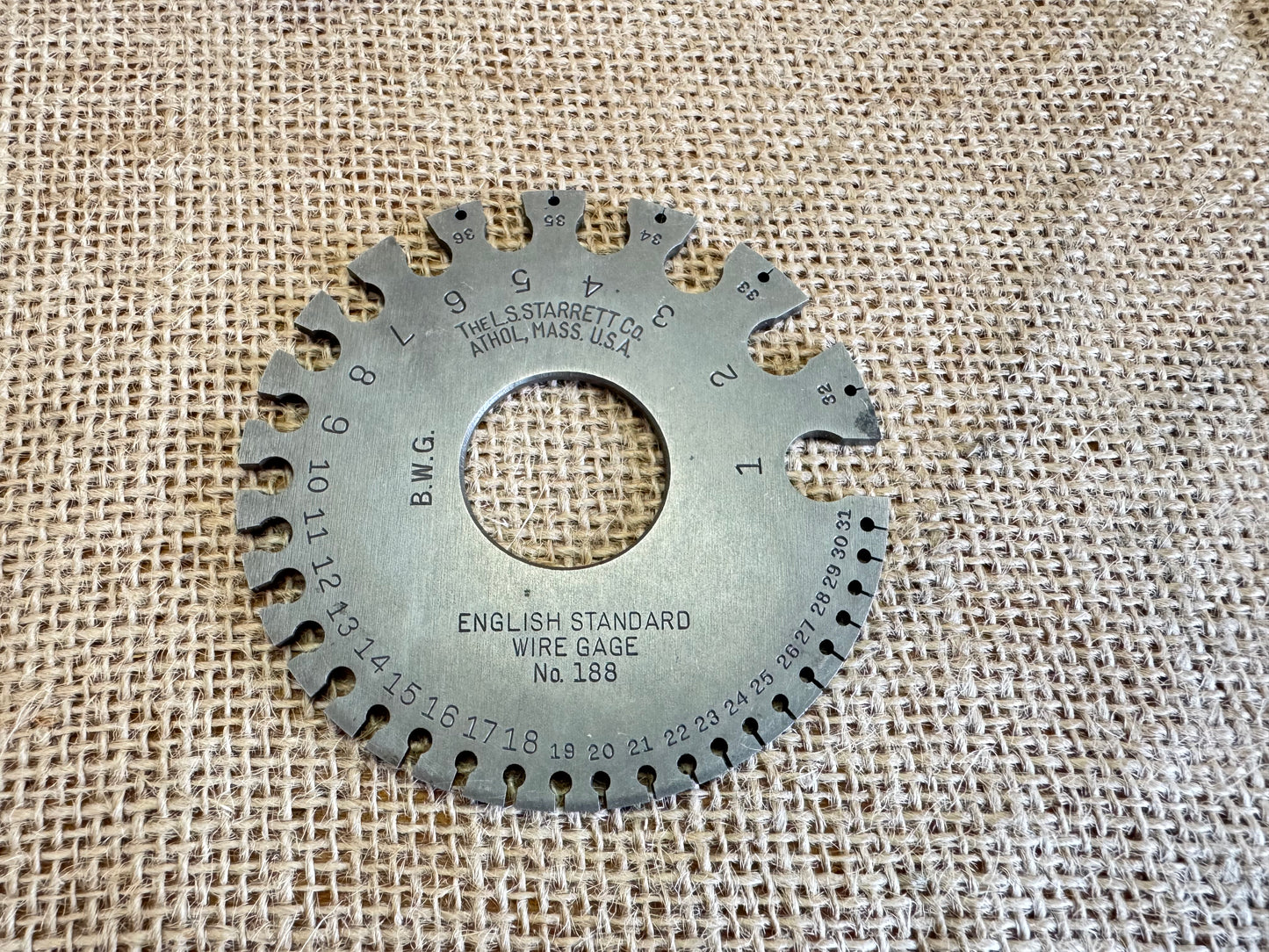 L.S Starrett Co. No 188 English Standard Wire Gauge